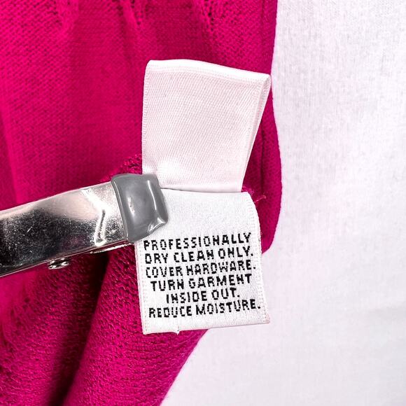 ST JOHN SPORT Santana Knit Pointelle Tank Womens Large Fuschia Pink Sleeveless - Picture 9 of 13